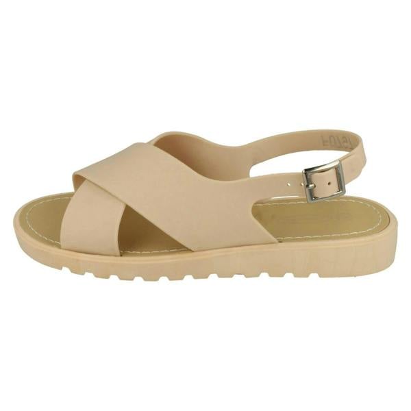 Spot On Ladies Spot On Low Slingback X Vamp Sandal