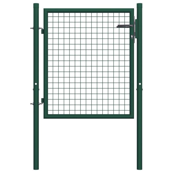 Berkfield Fence Gate Steel 100x75 cm Green