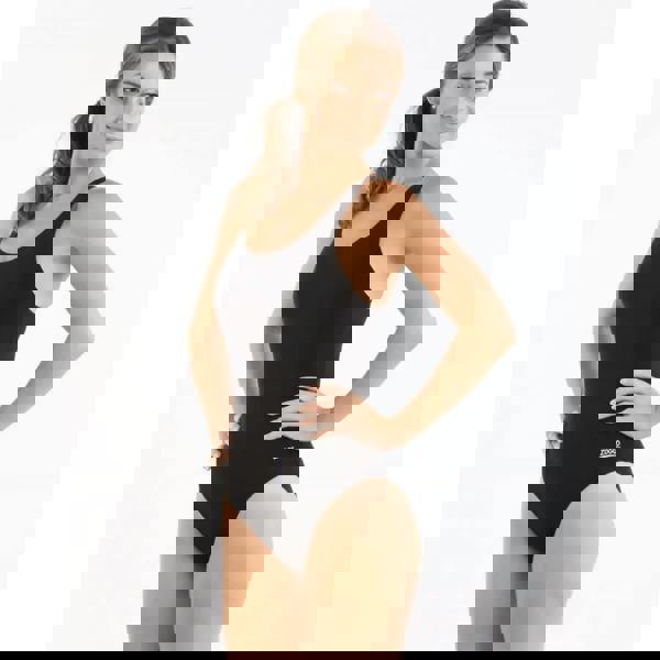 Black Zoggs Cottesloe Powerback one-piece with racerback and shelf bra