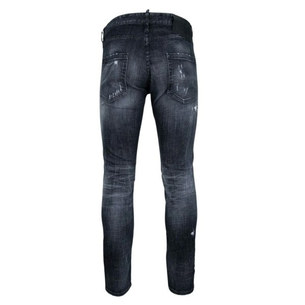 Dsquared2 Relaxed Long Crotch Reinforced Ripped Black Jeans W34 / 32L