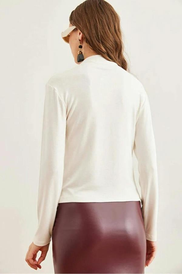 Hoxton Gal High-Neck Draped Soft Touch Blouse