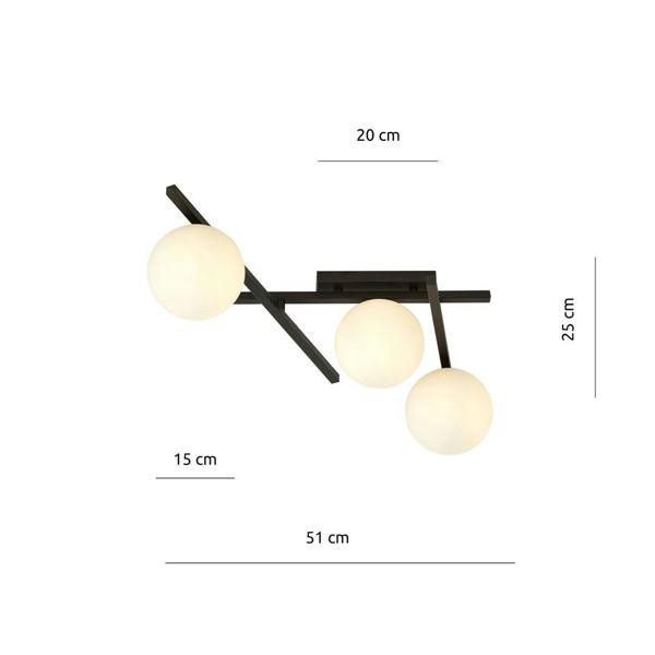 Emibig SMART Ceiling lamp  3 x E14 Black with White Shade