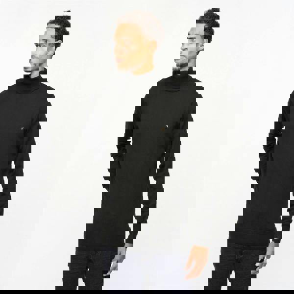 Gabicci V55GK09 Mens Ricardo Long Sleeve Plain Knitted Roll Neck Gabicci Vintage - BLACK