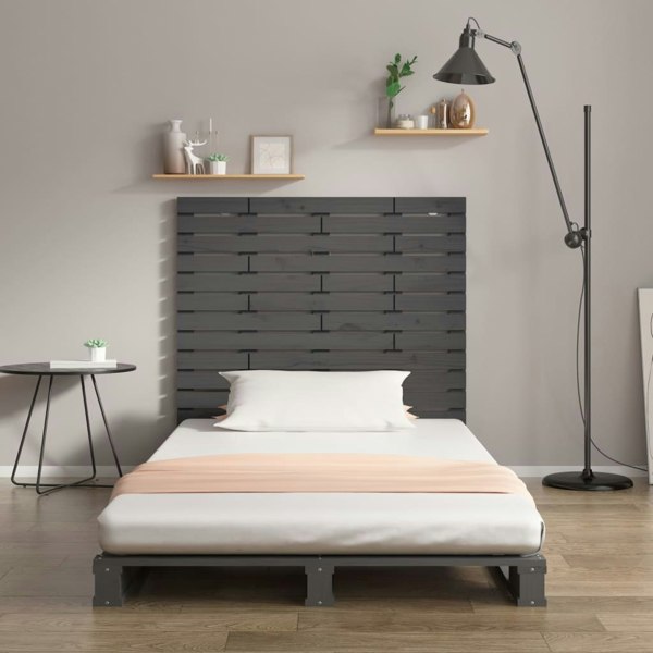 Berkfield Wall Headboard Grey 81x3x91.5 cm Solid Wood Pine