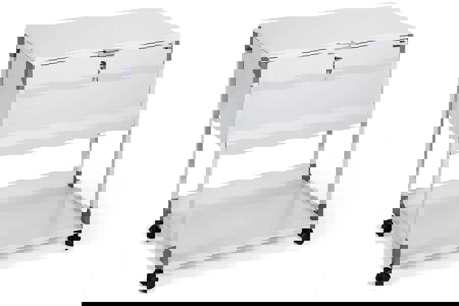 Durable Locking Lid Suspension File Trolley | for 100 A4 Folders | Grey