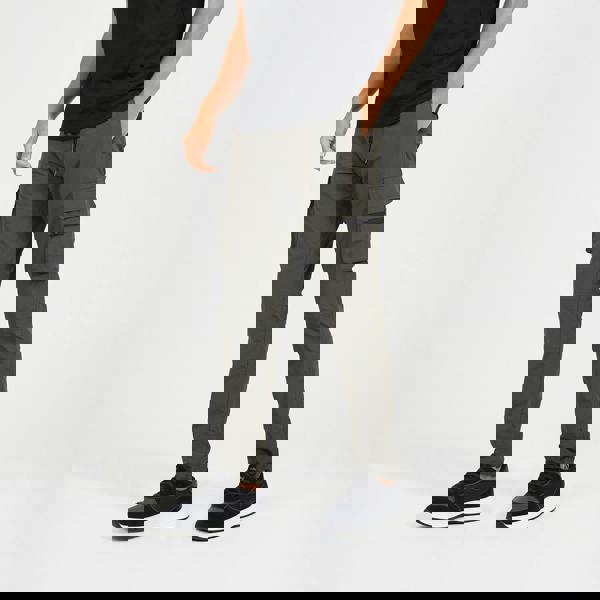 Brave Soul Khaki Elasticated Waist Cargo Style Trousers - Khaki Image 1