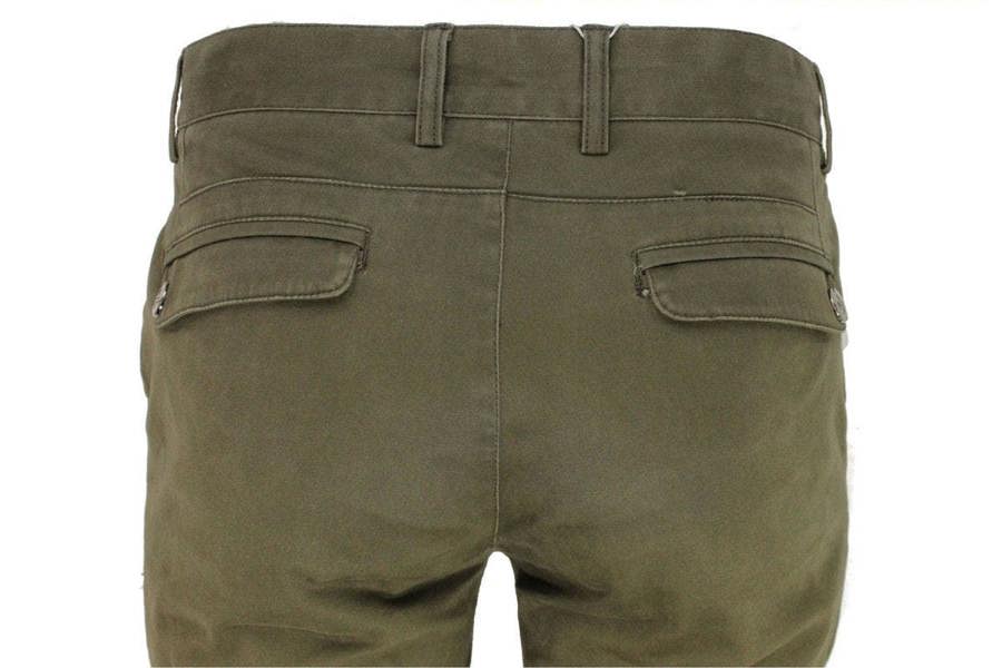 Back side waistline shot of the khaki stretch slim fit chino - Pamoni
