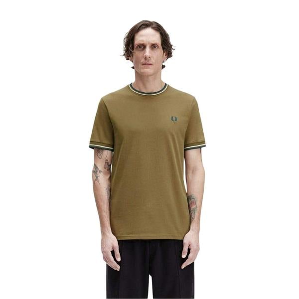 Fred Perry Mens Tipped T-Shirt - Shaded Blue - 