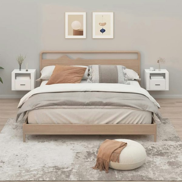 Berkfield Wall-mounted Bedside Cabinets 2 pcs High Gloss White 50x36x40cm