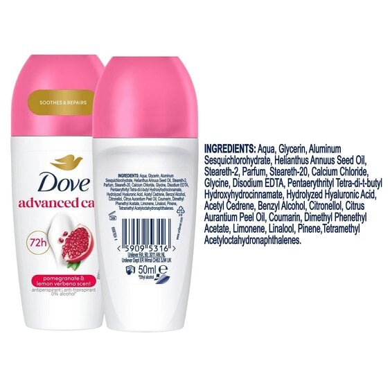 Dove Go Fresh Roll On Anti-Perspirant - Pomegranate 72H Protection, 24x50ml