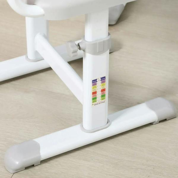 Kids chair and desk height-adjust base with sturdy legs and wide footrest bar