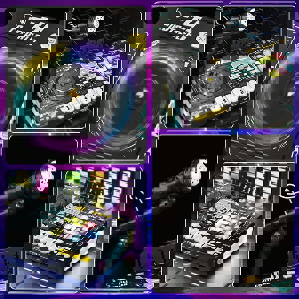 deAO Kids DJ Music Mixer Table Set – Interactive DJ Toy with Microphone, Disco Lights, 100+ Sounds & Rechargeable Recording Board