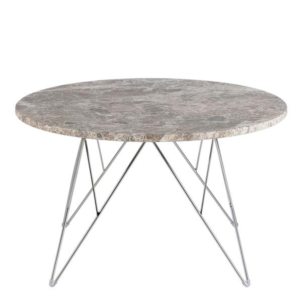Wyld Haus Alba Round Coffee Table Grey Brown Marble Top Metal Legs