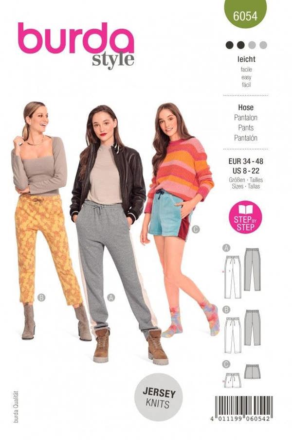 Burda Sewing Pattern 6054 Trousers and Shorts For Women, 8-22 (34-48) - Easy
