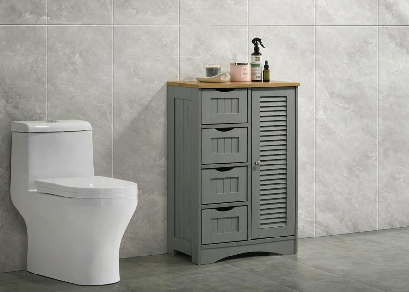 Timber Art Design Modern Freestanding Bathroom Storage Cabinet Unit