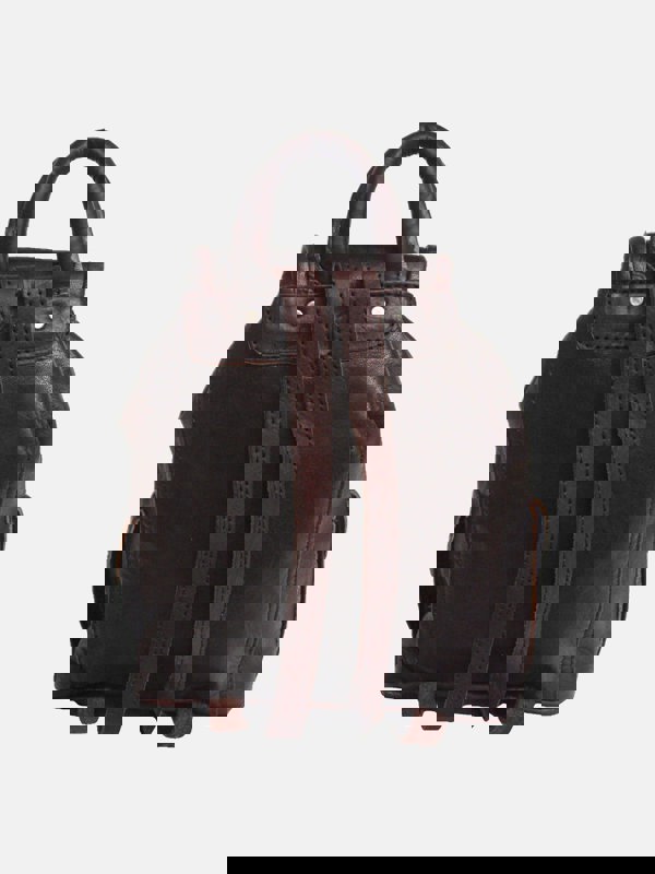 Berber Leather The Larache Small Rucksack in Dark Brown