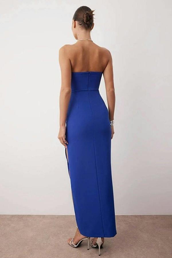 WOVCOR Fitted Corset Detail Woven Long Dress