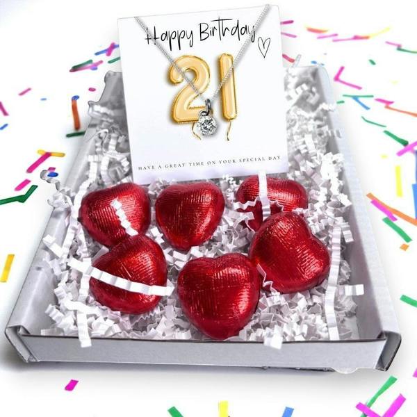 Aye Do Gifts 21st Birthday Necklace Gift Box, Cubic Zirconia Jewellery Gift