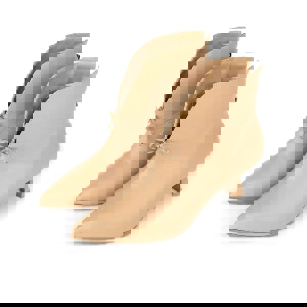 Embassy London Regent - Cream - Women's Leather Ankle Boot with kitten heel