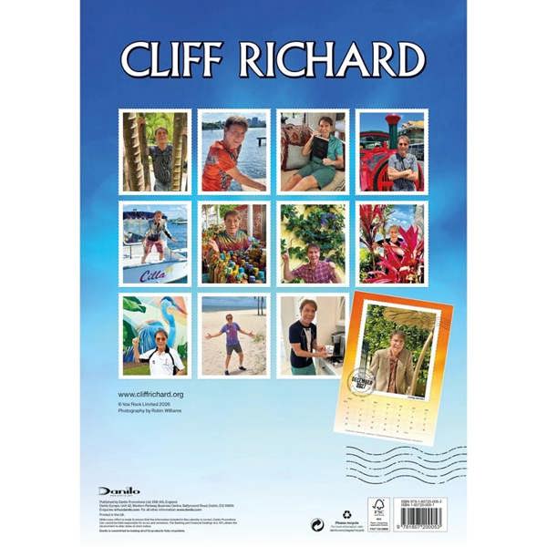 Cliff Richard A3 Calendar 2027, Wall Calendars, Month To View, Entertainment, Gift