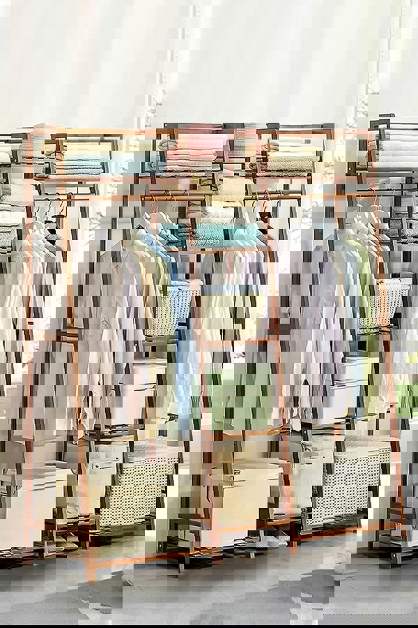 Living and Home Multi-Functional Clothes Hanging Rack Coat Garment Rack 7 Tier Storage Shelf