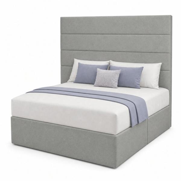 Great British Beds Horizontal Divan Bed - Silver Plush