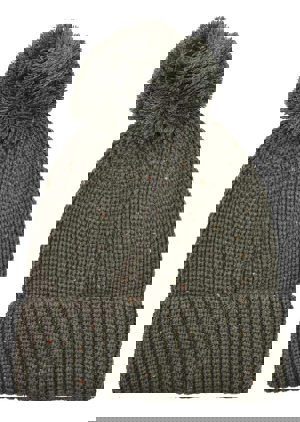 Lambretta Knitted Fleece Turn Up Bobble Skater Style Beanie Hat