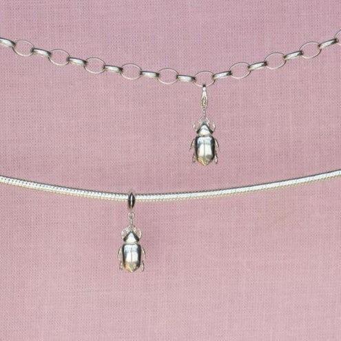 Mylee London Beetle Pendant Charm - Sterling Silver