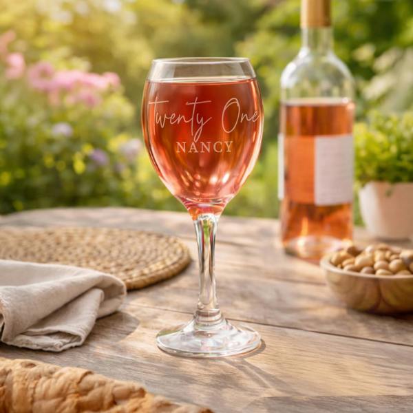 Abode Home & Gifts Personalised Age And Name Wine Glass