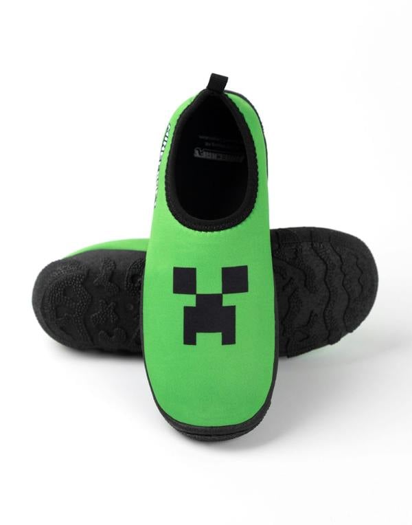 Minecraft Boys Green Creeper Aqua Shoes