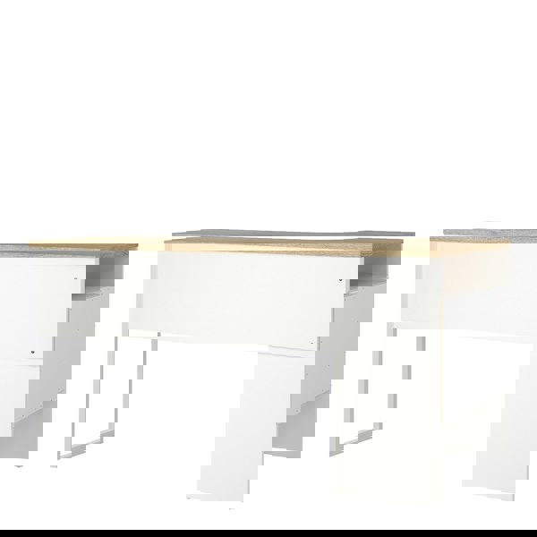 Furniture To Go Function Plus Corner Desk 2 Drawers in White and Oak