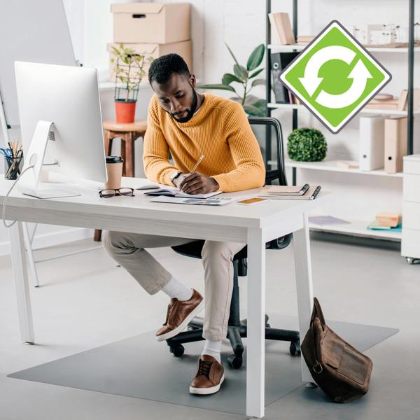 Floortex Cleartex® Enhanced Polymer Anti-Slip Chair Mat for Hard Floors - 116 x 150cm