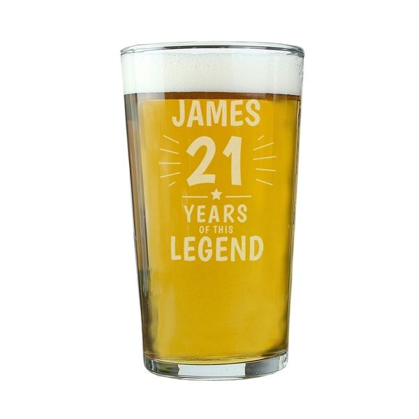Personalised Memento Company Personalised Years of This Legend Birthday Pint Glass