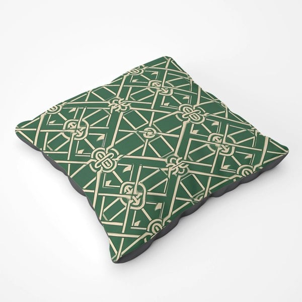 Warren Reed Green Lattice Design Floor Cushion