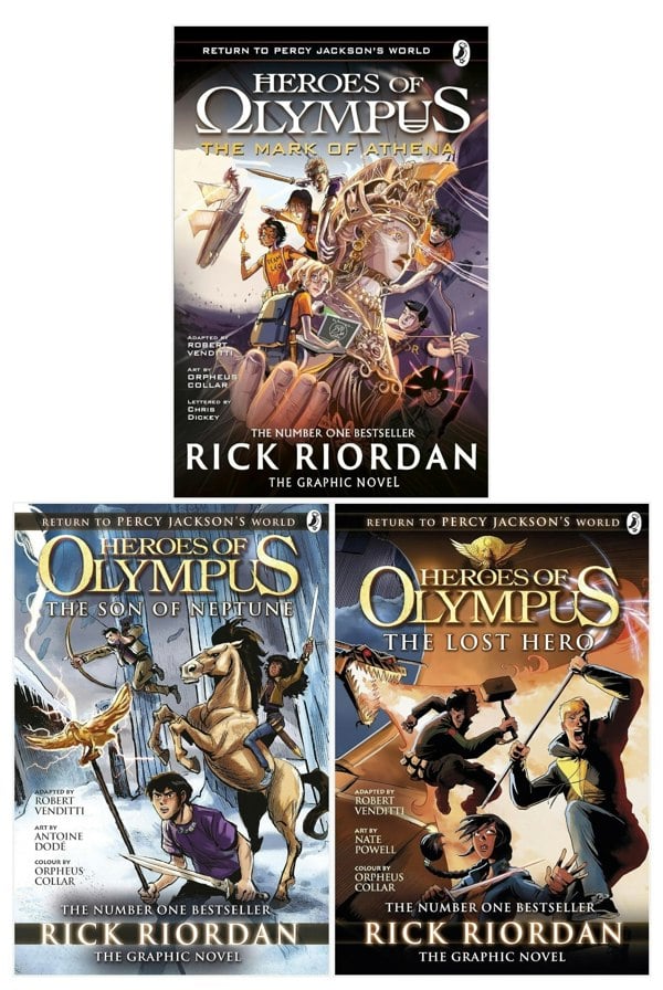 Puffin Heroes of Olympus Graphic Novels 3 Books Collection Set by Rick Riordan