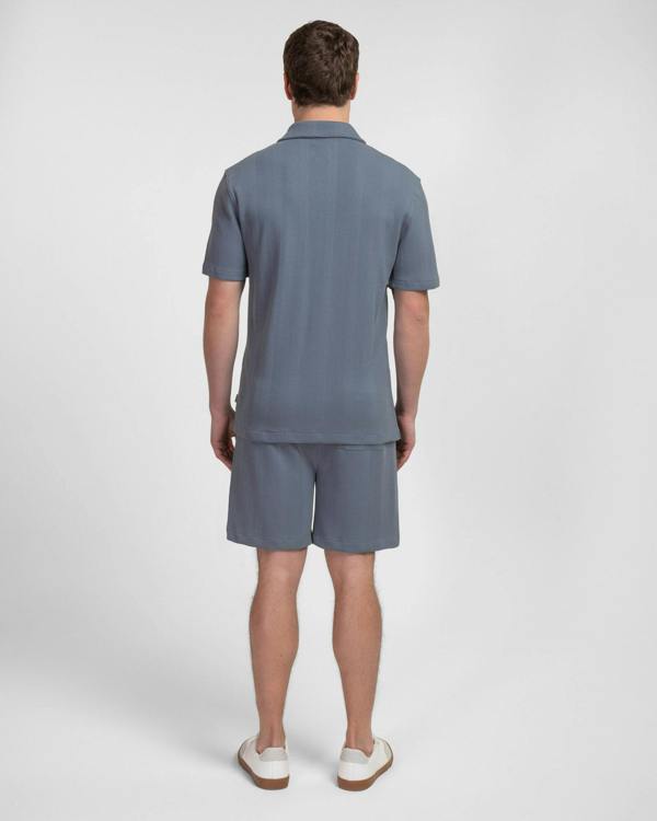 Steel & Jelly Charlton - Stripe Jacquard Waffle Short Sleeve Shirt