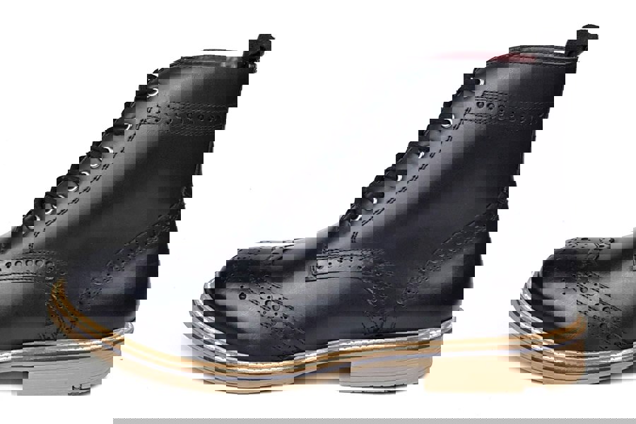 Frank James Bexley Leather Lace Up Brogue Rubber Sole Mens Boots