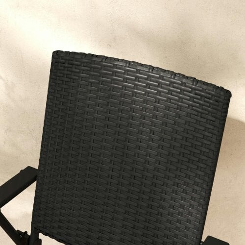 Wyld Haus Luvaka Nene Rattan Black Folding Garden Chairs Set Of 2