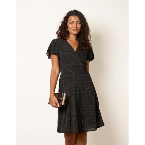 Blue Vanilla Diamante Wrap Dress