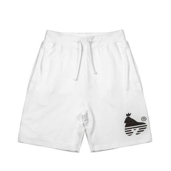 Money Mens Cotton Sport Sweat Shorts - White - 