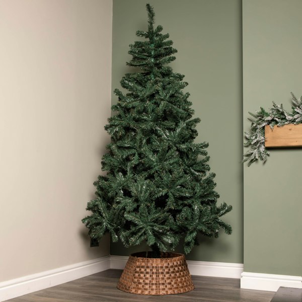 Samuel Alexander 40/58cm Samuel Alexander Medium KD Plastic Wicker Rattan Woven Christmas Tree Skirt in Brown