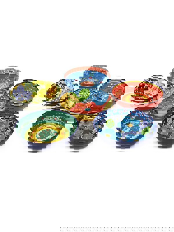 Set of 6 multi-coloured Spanish tapas bowls