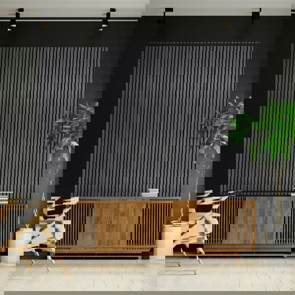 Monstershop Acoustic Slat Wall Panel – Anthracite Grey