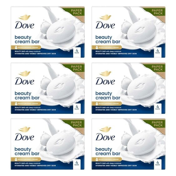 Dove Orignal Moisturising Beauty Cream Bar for Soft & Smooth Skin, 4x90g, 6 Pack