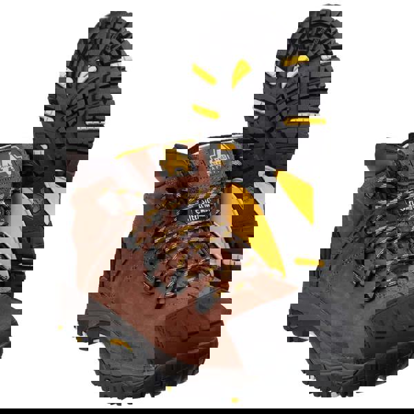 Amblers Safety Amblers FS33/39 Mens S3 Steel Toe Waterproof Safety Ankle Boots, brown leather work boots with steel toe cap and non-slip rubber outsole.