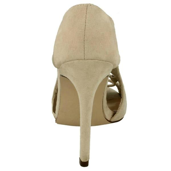 Spot On Ladies Spot On Open Toe Side Slit Heels