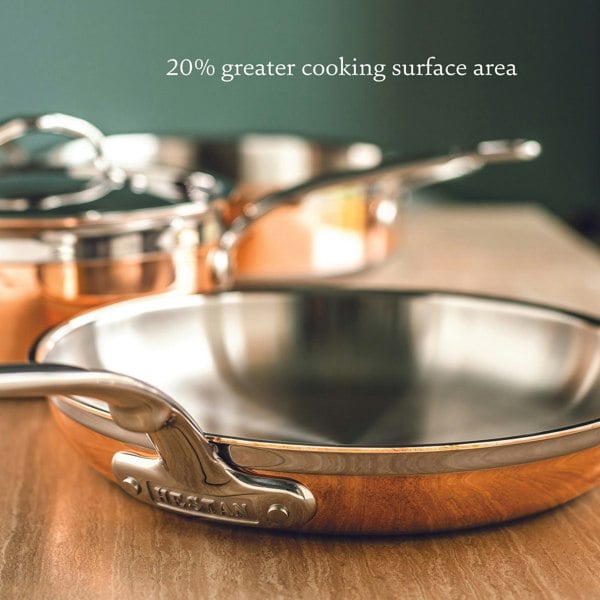 Hestan CopperBond Induction Copper Skillet & Saucepans & Lids Set: 7 Piece