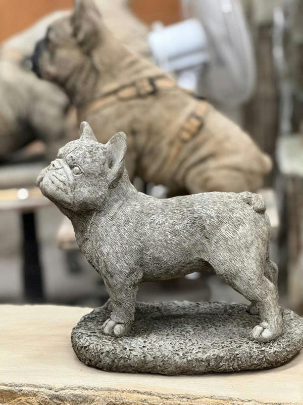 OSN Standing Frenchie Stone Statue Detailed Garden Ornament