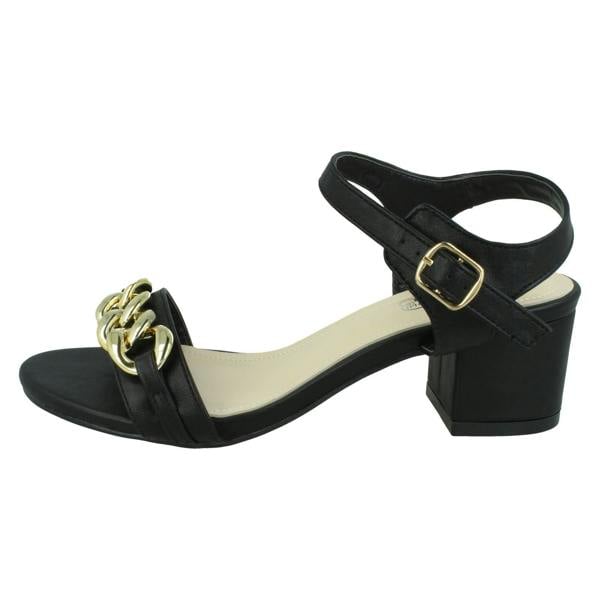 Spot On Ladies Spot On Mid Heel Mule Sandals F12022 - Wide Fit