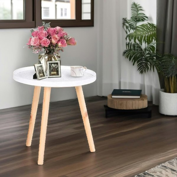 Rafaelo Mobilia Narrow Side Table With Flower Design